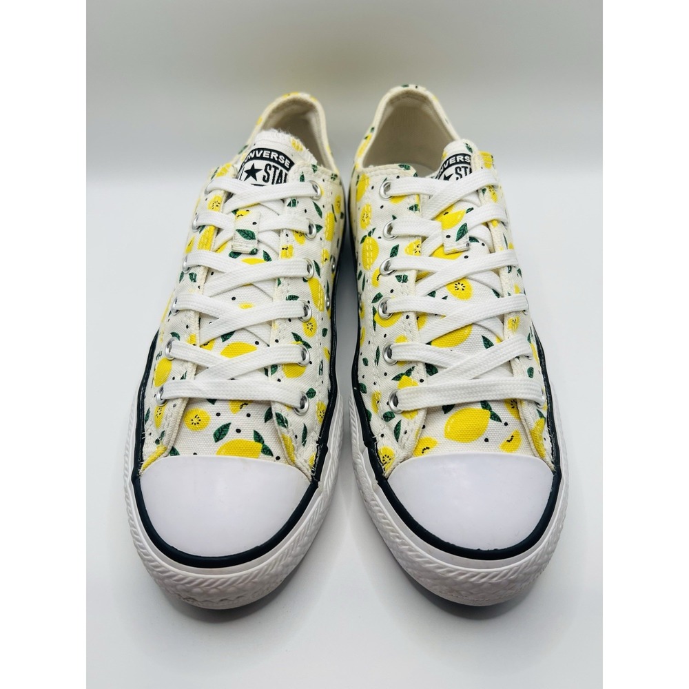 Converse All Star Low Top Lemon Print Canvas Sneakers Youth Shoes US 5 Women 6.5 - Picture 2 of 9
